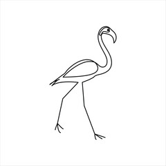 Obraz premium Simple illustration of Heron bird vector continuous one line art icon