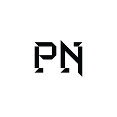 PN monogram logo design letter text name symbol monochrome logotype alphabet character simple logo