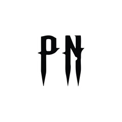 Fototapeta premium PN monogram logo design letter text name symbol monochrome logotype alphabet character simple logo