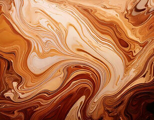 The abstract pattern resembles a mix of dark brown and beige fluids, creating a marble effect with swirling lines.