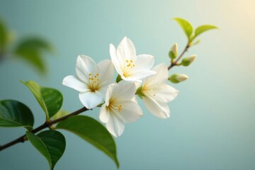 Fototapeta premium Delicate white blooms on a bougainvillea stem, white flowers, tropical flowers,