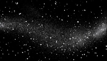 White particles black isolated, Cosmic Dust Cloud, Abstract Starry Night Texture