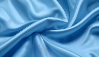Obraz premium Luxurious Blue Satin Silk Texture in 4K Resolution, Featuring Soft Flowing Waves for Fashion, Interior, and High-End Design Projects.