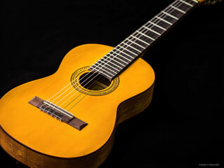 Naklejka premium classical guitar glowing under dynamic lighting