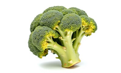 Fresh green broccoli on white background