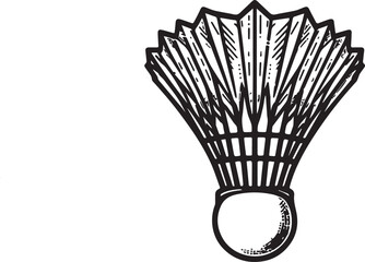 Shuttlecock Silhouette Vector Illustration for Badminton Designs