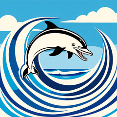 Obraz premium dolphin jumping out of water