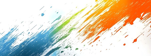 Colorful diagonal brushstrokes on white for modern design backgrounds