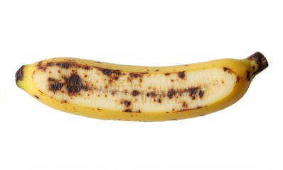 Ripe banana with brown spots