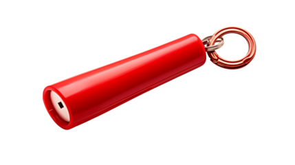 Red Keychain Personal Safety Alarm for Womens Self Defense isolated on transparent background