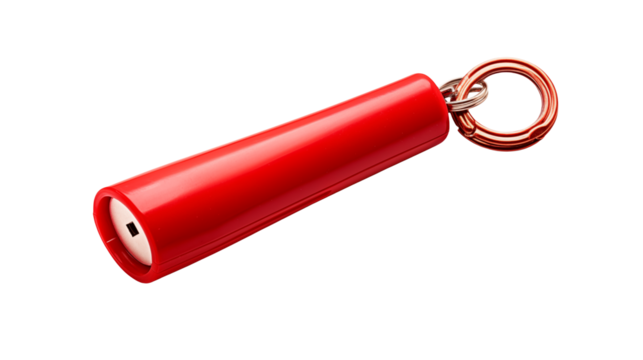 Red Keychain Personal Safety Alarm for Womens Self Defense isolated on transparent background