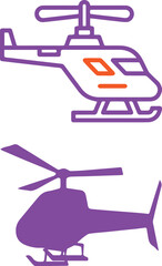 line art plane design with color