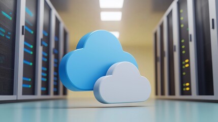 Blue Clouds in Server Room