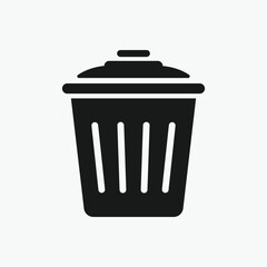 Bin vector icon. Black illustration isolated on white background for graphic and web design.