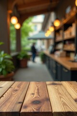 A cozy cafe setting with wooden tables and soft lighting for relaxation and conversations.