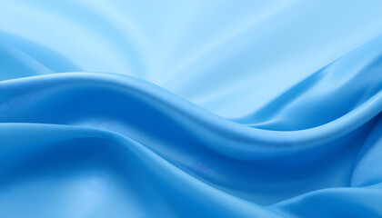 Obraz premium High-Resolution 4K Image of Blue Silk Satin Fabric with Gentle Waves, Perfect for Backgrounds, Branding, and Elegant Design Needs.
