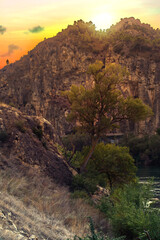 paisaje al atardecer