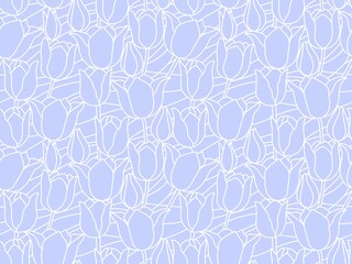 チューリップのシームレスパターン   F-5'
