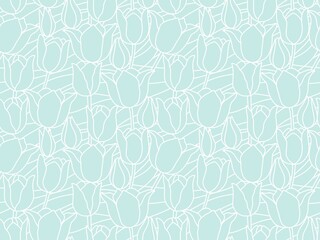 チューリップのシームレスパターン　F-6'