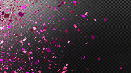 pink confetti overlay: vibrant transparent background with a festive pink confetti shower ideal for party celebrations and digital designs