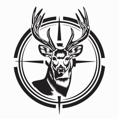 Deer Target Images vector. Black and white Deer Target Images vector isolated on white background.