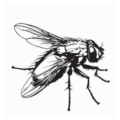 Fly Vector Image. Insect Fly Image vector Isolated on White Background. 