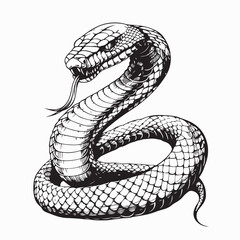 Fototapeta premium Hand Drawing Cobra Vector Illustration isolated on white background.
