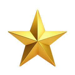 A 3D Christmas golden star, Five point golden gradient star