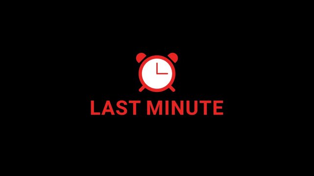 Last Minute text with Alarm clock Animation