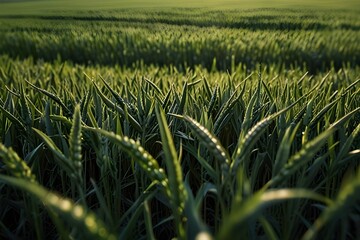 Bir's Eye View Of Green Wheat Crop Generative AI