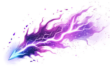 Obraz premium purple lightning on white background, purple lightning strike, white background