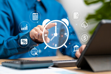 Time management of business Technology and Automation concepts, Businesswomen work management,...