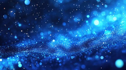 Obraz premium Abstract blue glitter bokeh background.