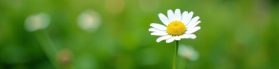Fototapeta premium Delicate white flowers unfolding on a green stem, nature, flower, chamomile