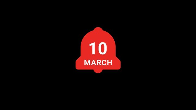 March 10 date on Notification bell Animation