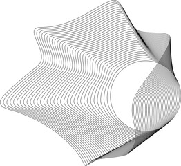 Circle blend out line. Wave element for design