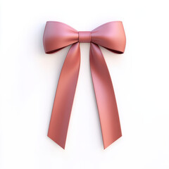 Elegant pink ribbon bow with long tails, perfect for gifts and decorations