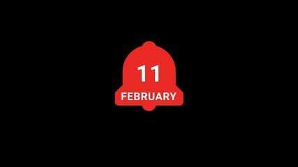 February 11 date on Notification bell Animation