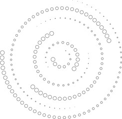 Dotted circular spiral halftone frame. Element for design