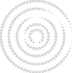 Dotted circular spiral halftone frame. Element for design