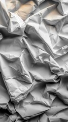 Obraz premium Crumpled White Paper Texture Abstract Background Design Element Overlay