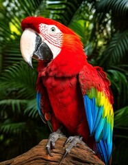 Close-Up of a Scarlet Macaw in Nature