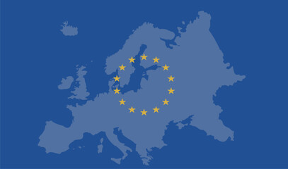 Logo background and European map silhouette © hendar