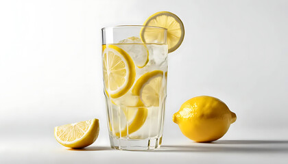 Refreshing Lemon Water Drink Recipe with Ice Cubes