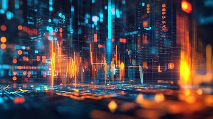 Obraz premium Creative Visual of Business Data Analyzing Technology