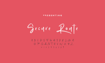 Lettering font isolated on black background. Texture alphabet in street art and graffiti style. Grunge and dirty effect. Vector brush letters.