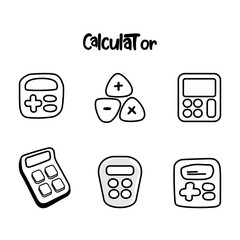 cute calculator icon vector design black white