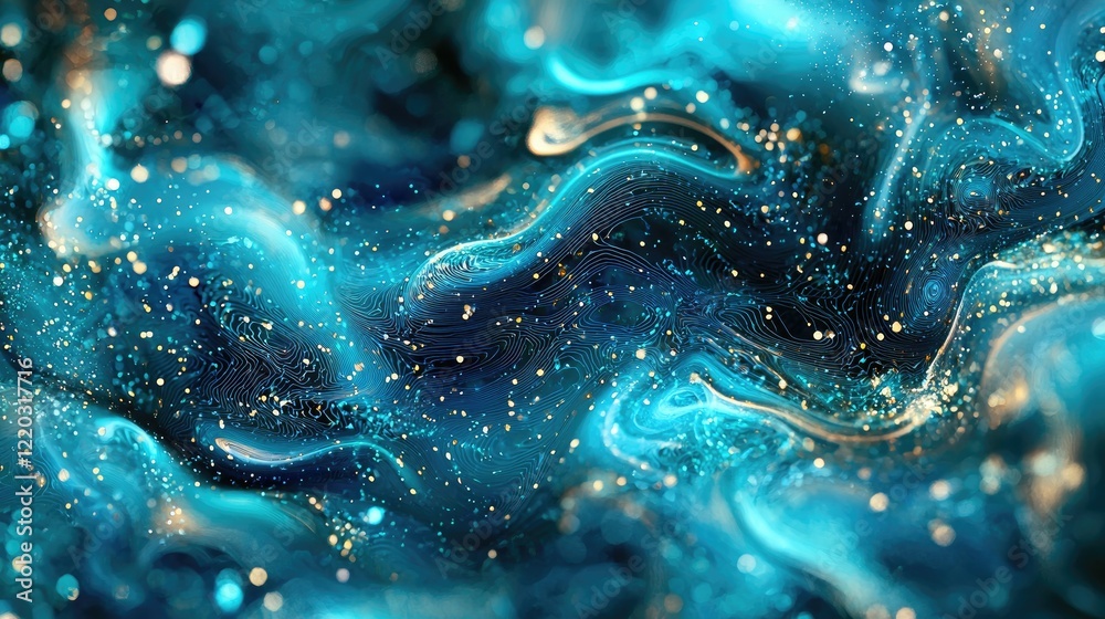 Leinwandbilder explore a mesmerizing abstract digital background featuring vibrant blue and cyan connections, ideal