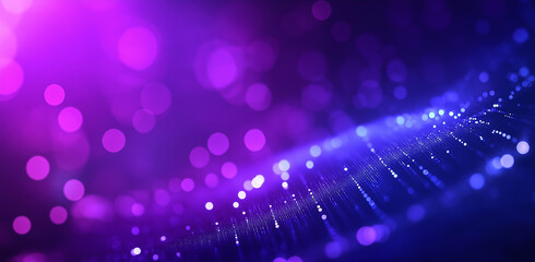 Bokeh light, shimmering blur spot lights on violet abstract background.