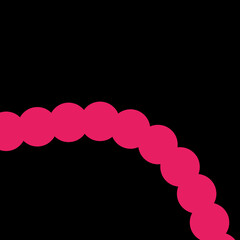 red and white beads on black